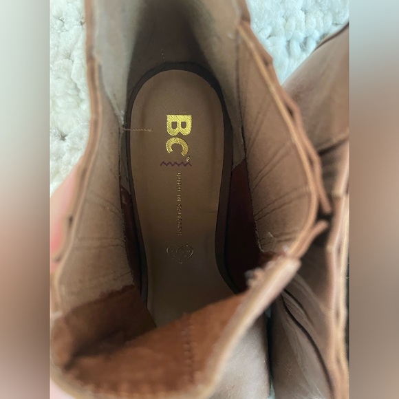 Brown leather open toe ankle boots - Picture 4 of 7